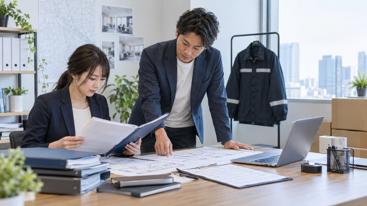 警備会社の開業計画と申請書類を確認する担当者