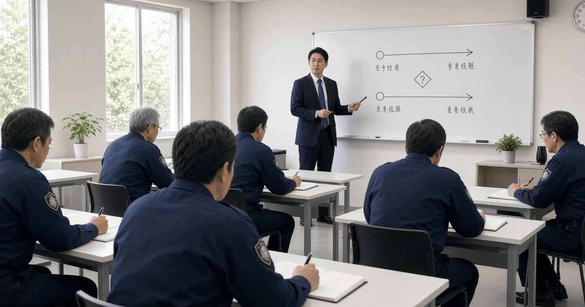 警備業の資格講習を受ける受講者