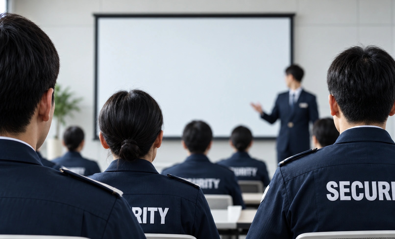 警備員講習で実技指導を受ける受講者